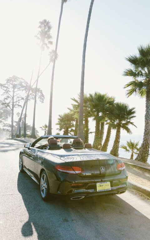 Convertible secured, the California road trip can commence - Credit: Farhad Samari