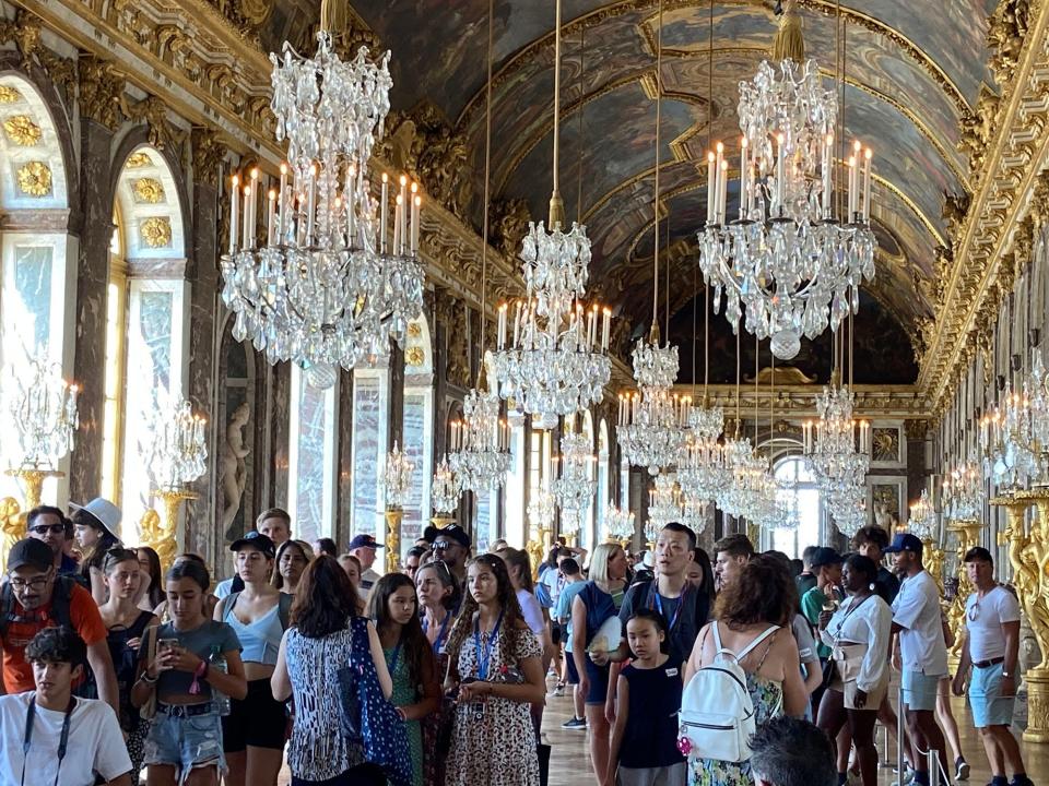 The Hall of Mirrors at the Palace of Versailles. The room can be rented for a 12-hour reception for just under $4,000