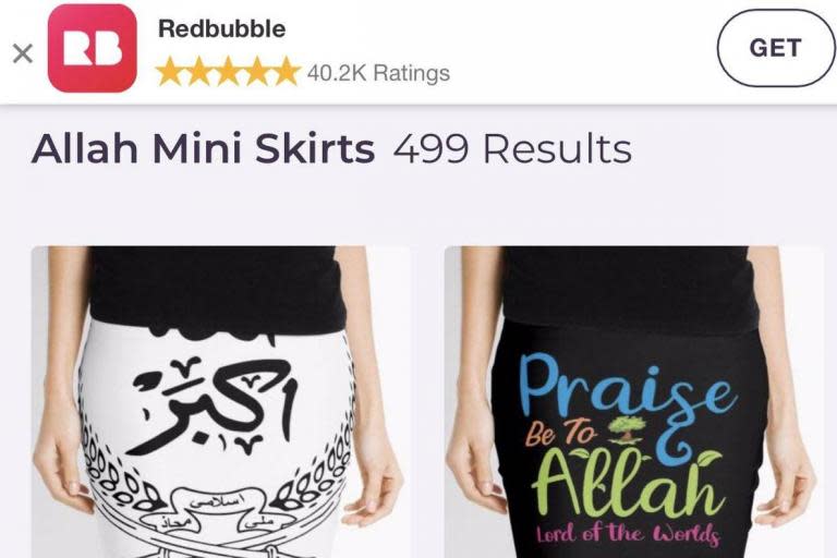 An online fashion website has removed miniskirts emblazoned with the word “Allah” after they were labelled “offensive” and “disrespectful” on Twitter.Redbubble had been selling a range of miniskirts bearing phrases such as “Praise be to Allah” and "without Allah I am nothing", which were branded “point blank inappropriate” and “shocking” by shoppers.The website works by allowing independent artists to upload and sell their designs printed on a range of consumer products. The skirts in question were being sold for £25 to £28."Has anyone seen this; Allah mini skirts!" tweeted one person alongside a screenshot of the products. "What on earth @redbubble this is highly offensive and incredibly stupid on your part."Redbubble responded to the complaints on Twitter, telling shoppers that the content printed on their products was "not in line with our Community Guidelines" and that it would remove them immediately.It's not the first time Redbubble has been criticised for selling offensive items.On 16 May, one person pointed out that Redbubble was selling a number of skits with the word “Sikh” on them.> Has anyone seen this; Allah mini skirts! What on earth @redbubble this is highly offensive and incredibly stupid on your part. https://t.co/bvkqKnSlIK pic.twitter.com/aGolKleJVt> > — RepStar (@RepiakaMoni) > > May 19, 2019“This account @redbubble must be reported against for the kind of products it is marketing!” they tweeted, adding that the items “shame and hurt Sikhs”.> Disgusting!! > This account @redbubble must be reported against for the kind of products it is marketing! > We all must raise voice against company that has 3 lakh regtd sellers & supporting a global conspiracy to shame & hurt Sikhs@ANI @TimesNow @BBCBreaking @abpnewstv @htTweets pic.twitter.com/o49wfAyYRF> > — Manjinder S Sirsa (@mssirsa) > > May 16, 2019Redbubble responded by tweeting, “Thank you for bringing this to our attention. Redbubble is the host of an online marketplace where independent users take responsibility for the images they upload. We have onsite reporting functions in place and are grateful to be made aware of these concerns.“We are taking immediate action to remove these and similar works available on these product types. Please don’t hesitate to reach out with any additional concerns.”The website was criticised again earlier this month for selling skirts and pillows with images of Auschwitz printed on them.The black and white skirts depicting the former Nazi concentration camp were described as "disturbing" by Auschwitz museum officials.Redbubble responded by admitting that the items were “not acceptable” and that it would take “immediate action” to remove them from sale.In a comment provided to The Independent, a spokesperson for the company said: "We understand and respect the sentiments raised that some designs inspired by religious and culturally significant imagery are offensive to some people in the Sikh and Muslim communities, when placed on certain products."Under the previous upload process, designs were added to mini skirts and leggings without artists being asked to proactively assess the appropriateness for that product."Redbubble has taken action to change this in the upload process and have removed related designs from these two products out of respect for the community feedback we have received."