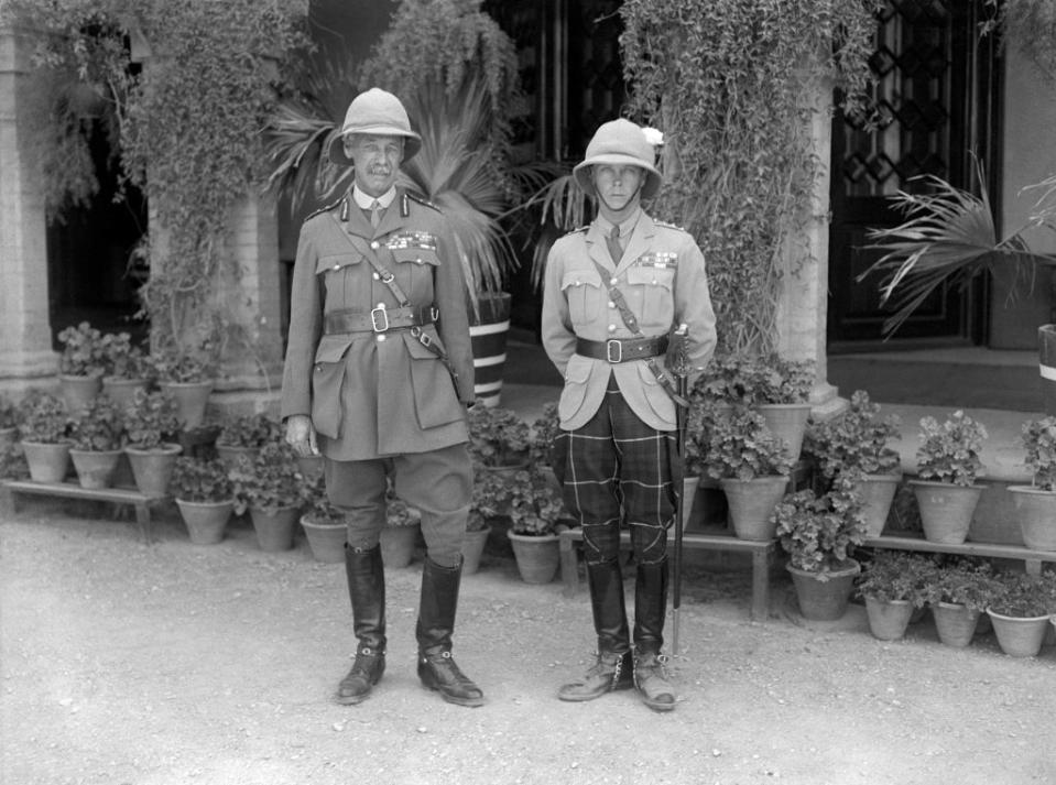 The Prince of Wales with Lord Rawlinson, the commander in chief of the forces in India (PA)