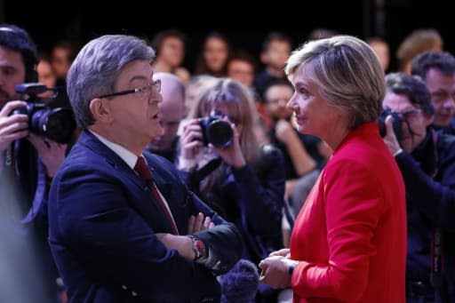 Valérie Pécresse face à Jean-Luc Mélenchon, à Saint-Cloud près de Paris, le 23 février 2017 - Patrick KOVARIK, AFP/Archives