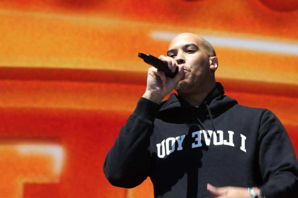 Omen performs on the second day of J. Cole's Dreamville Festival on Sunday, April 7, 2024, at Dorothea Dix Park in Raleigh, North Carolina. J. Cole and Nicki Minaj were the headliners Sunday.