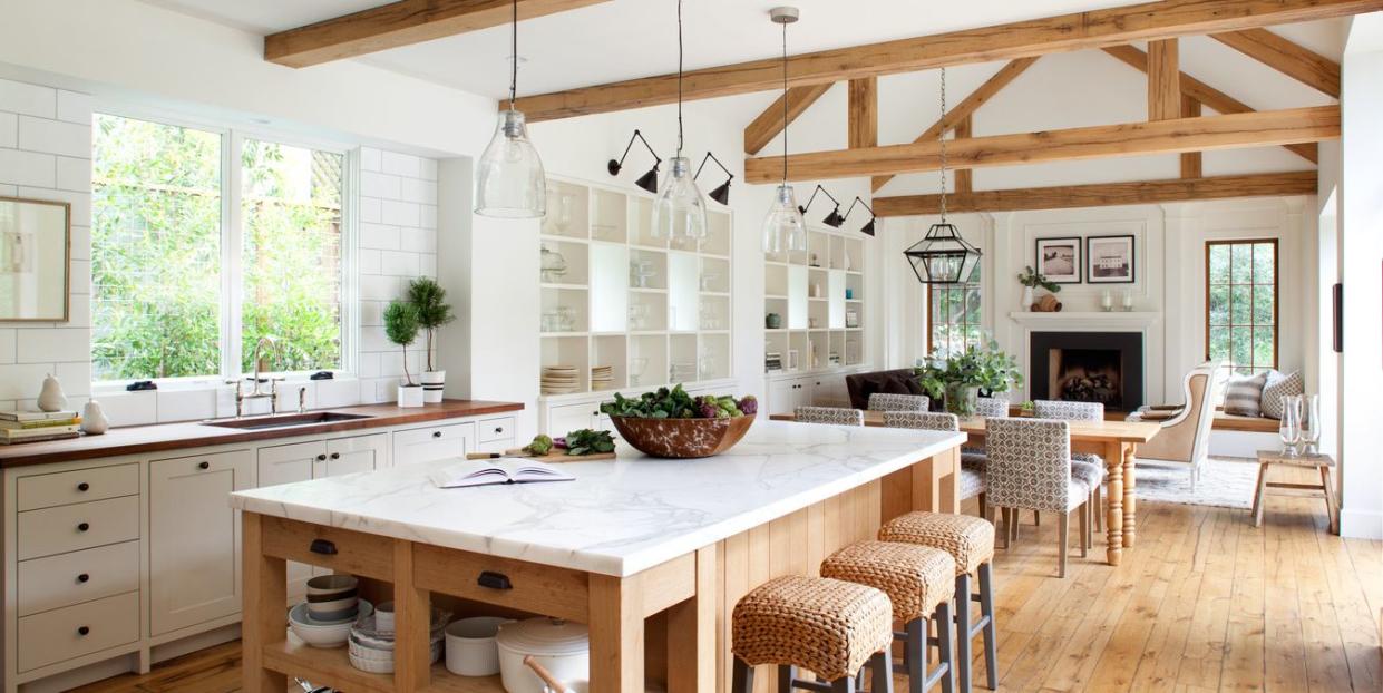 home kitchen with white oak floors