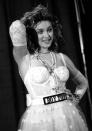 Photo by: AP<br>Madonnaâ€™s wedding dress at the MTV Video Music Awards (1984)-<br>As if Madonnaâ€™s â€œLike a Virginâ€ song wasnâ€™t controversial enough, the pop star performed the song at the first MTV VMAs wearing a wedding dress, veil, and â€œBoy Toyâ€ belt buckle. After suggestively writhing around on the ground in her gown, this show-stopping performance catapulted Madonna into a mega-star and international fashion icon.