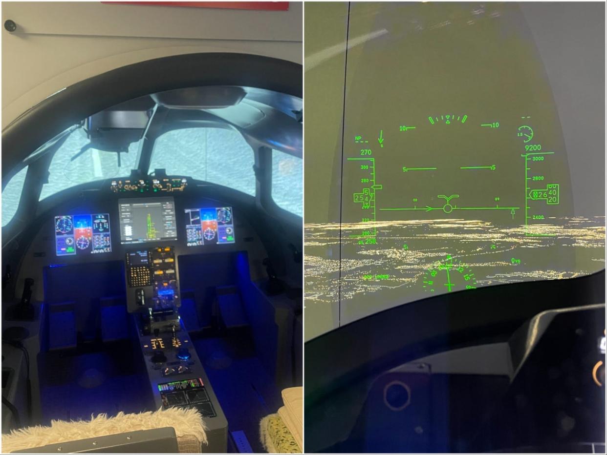 BAE's private jet simulator and heads up display