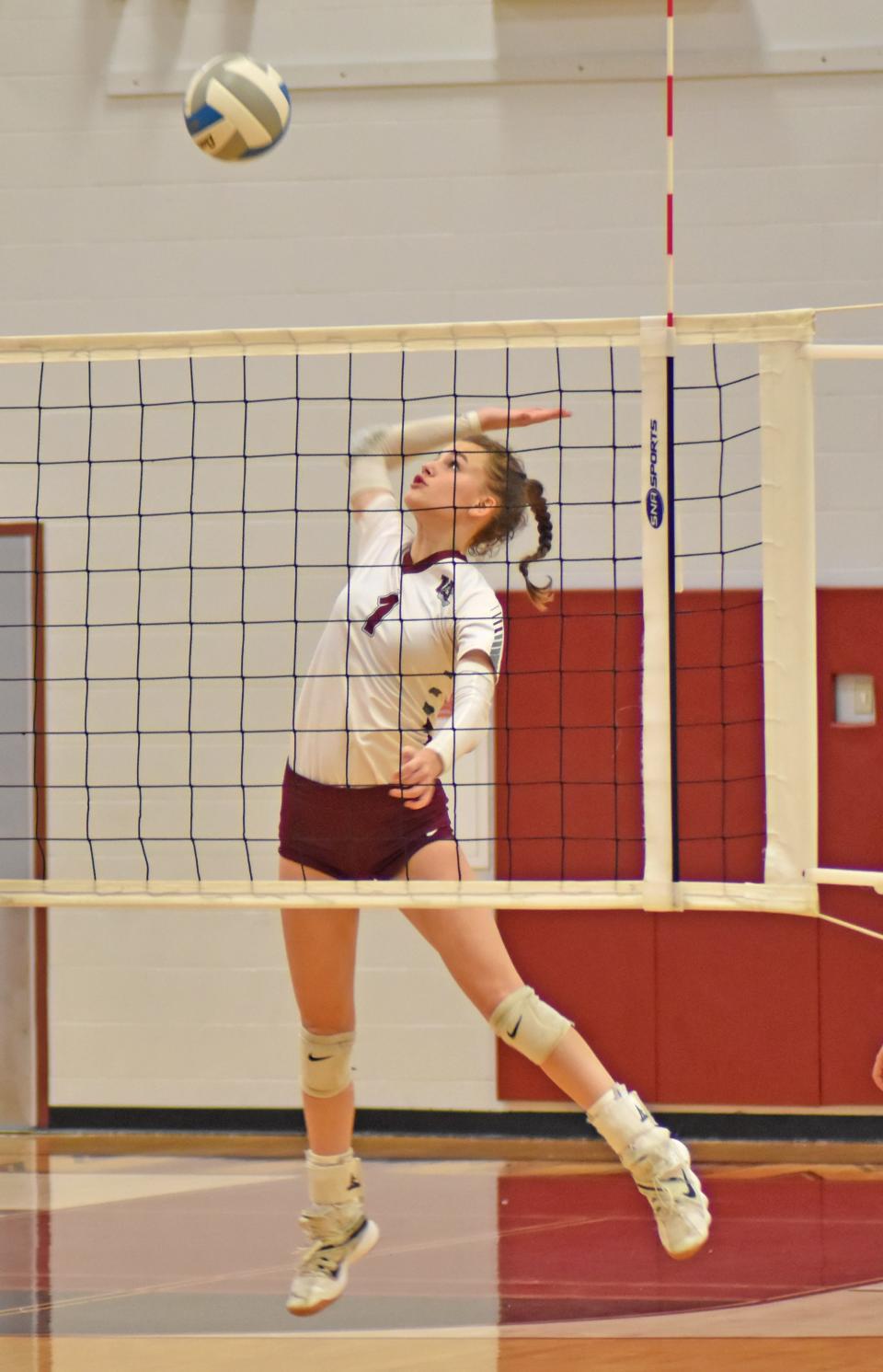 Union City junior Laynie Elkins led the Chargers in kills in their five set marathon win over Concord Tuesday night