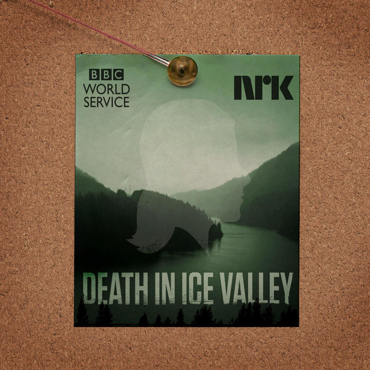 Death in Ice Valley logo pinned to cork board (Kelsea Petersen / TODAY Illustration)