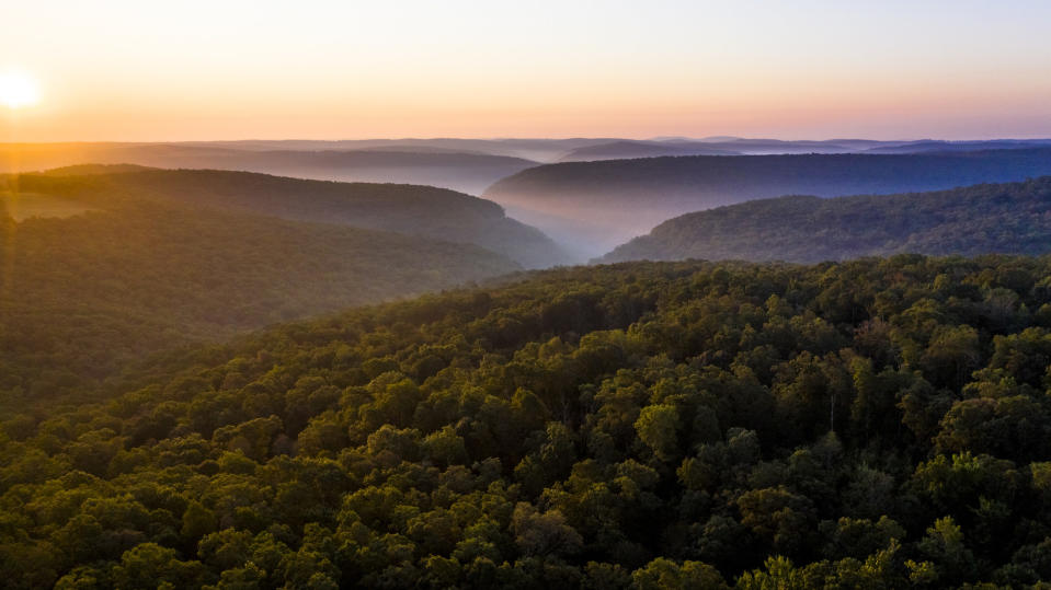 ozark mountains at sunrise