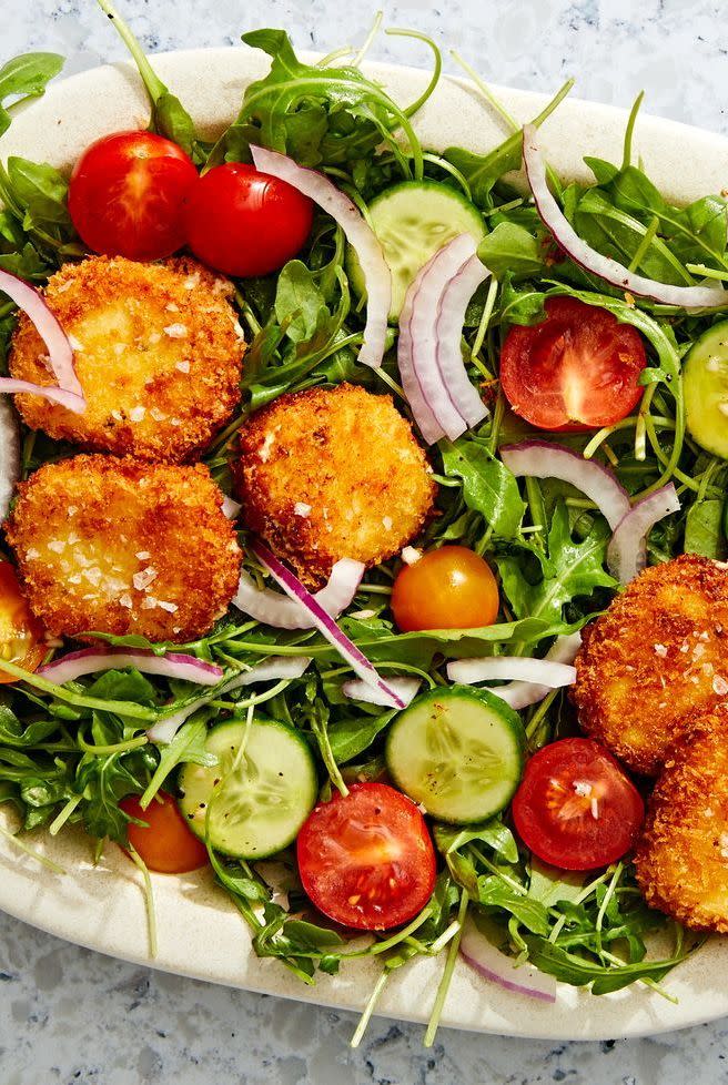 fried goat cheese salad