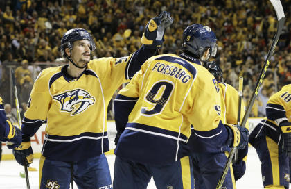 Roman Josi has stepped up in Nashville, taking some of the load off Shea Weber. (AP)