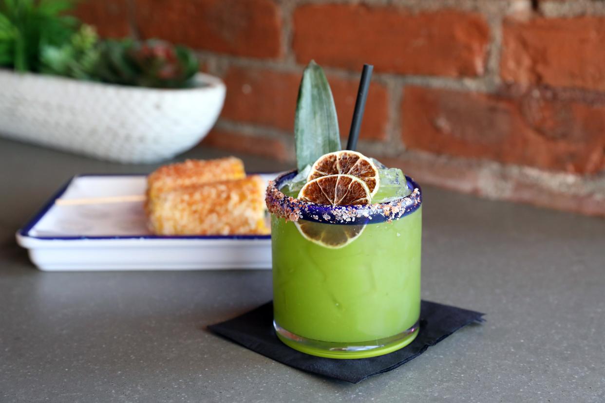 The "Green amigo" margarita made with a housemade green juice at Taco Project in Pleasantville Feb. 16 2024.