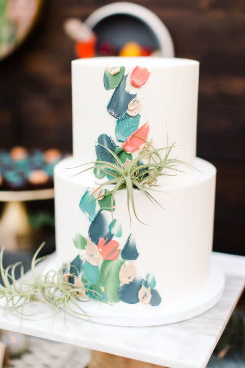 Brushstroke Wedding Cake for Fall