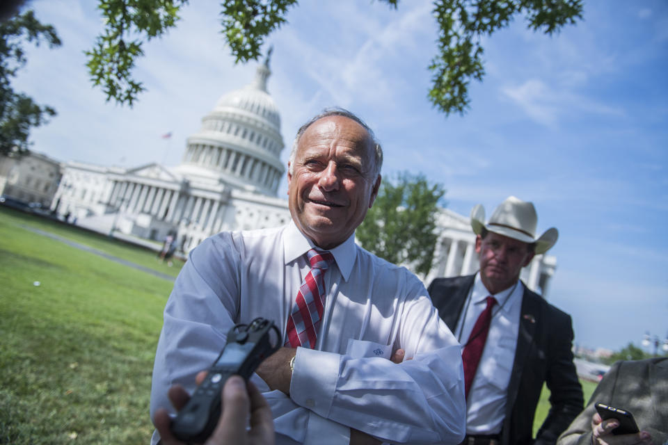 Rep. Steve King, R-Iowa, attends a rally in September to highlight crimes committed by illegal immigrants in the U.S. (Photo: Tom Williams/CQ Roll Call/GEtty Images)