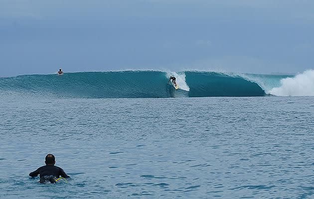 Christie at a secret spot on a bigger day. Pic: Alice Trend