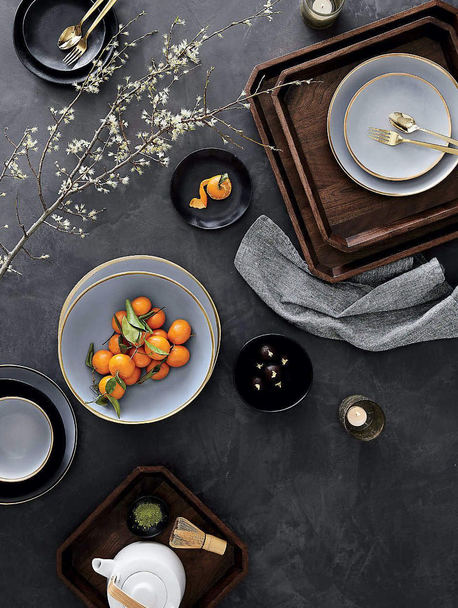 <p><strong>Crate & Barrel</strong></p><p>crateandbarrel.com</p><p><strong>$66.95</strong></p><p><a href="https://go.redirectingat.com?id=74968X1596630&url=https%3A%2F%2Fwww.crateandbarrel.com%2Faddison-grey-4-piece-gold-rim-dinnerware-set%2Fs534621&sref=https%3A%2F%2Fwww.housebeautiful.com%2Fentertaining%2Fholidays-celebrations%2Fg22778748%2Fthanksgiving-dinnerware%2F" rel="nofollow noopener" target="_blank" data-ylk="slk:Shop Now;elm:context_link;itc:0;sec:content-canvas" class="link ">Shop Now</a></p><p>Who needs autumnal colors when you can go with an all-season set like this gray dinnerware? With its thin gold rim, it's special enough that it can easily be dressed up for the holidays, but not <em>so </em>fancy that you can't use it casually, too. </p>