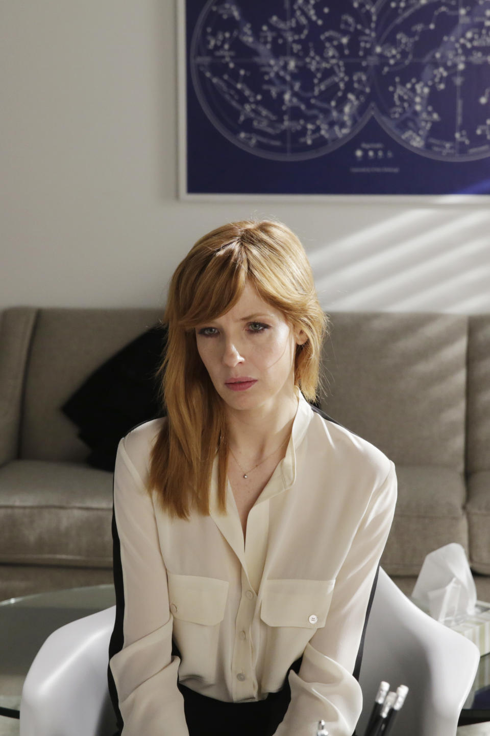 This image released by ABC shows Kelly Reilly in a scene from the new medical drama "Black Box," premiering Thursday at 10 p.m. EDT on ABC. (AP Photo/ABC, Patrick Harbron)