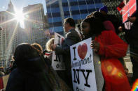 Haitian immigrants and supporters rally to reject DHS Decision to terminate TPS for Haitians, at the Manhattan borough in New York, U.S., November 21, 2017. REUTERS/Eduardo Munoz