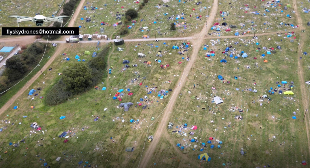 A drone was flown over the site at 5pm the day after the festival ended (flyskydrones@hotmail.com/PA)