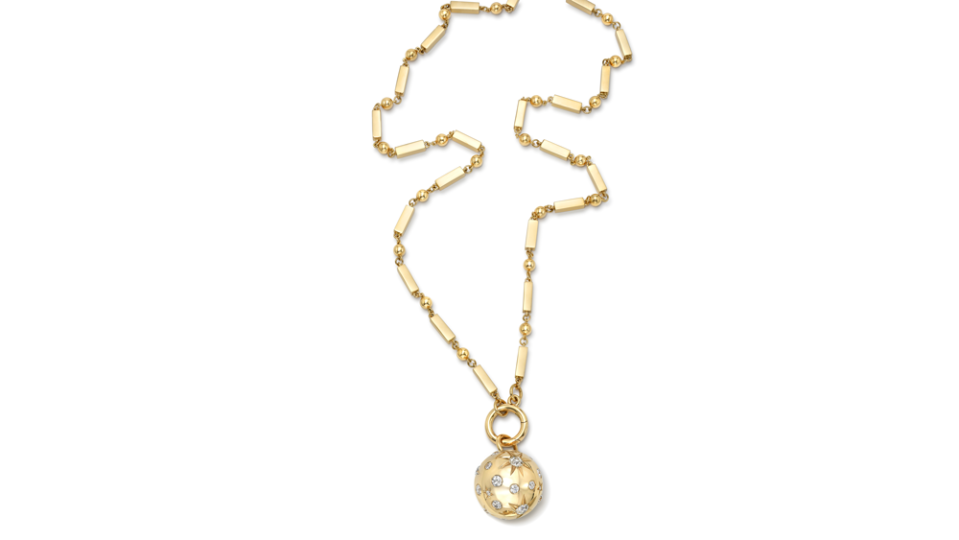 Single Stone Gold and Diamond Astraea Pendant