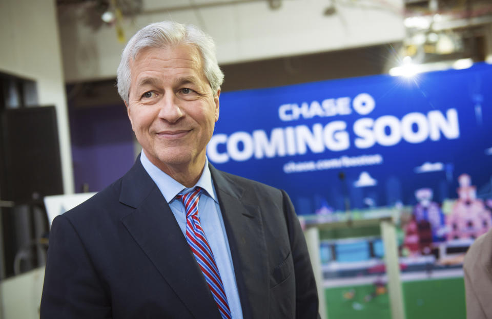 IMAGE DISTRIBUTED FOR FOR JPMORGAN CHASE & CO. - Jamie Dimon, Chairman & CEO of JPMorgan Chase & Co., visits Chase's first retail branch in downtown Boston, expected to open in January of 2019, Wednesday, Dec. 12, 2018. (Gretchen Ertl/AP Images for JPMorgan Chase & Co.)