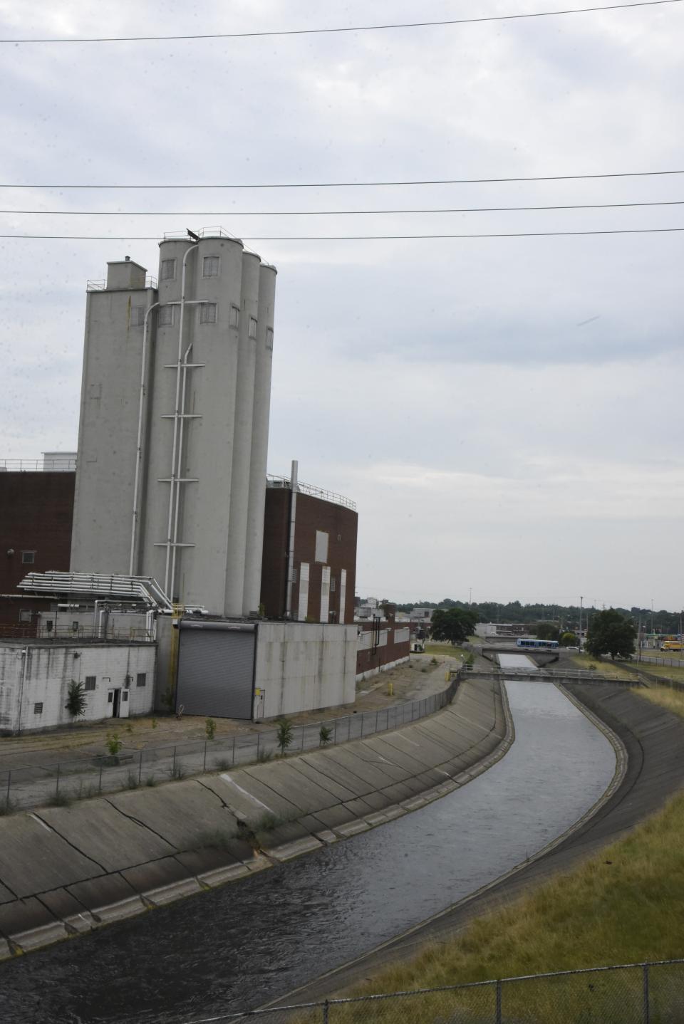 The former TreeHouse Foods plant located on the banks of the concrete channel of the Kalamazoo River in downtown Battle Creek on Friday, July 1, 2022.