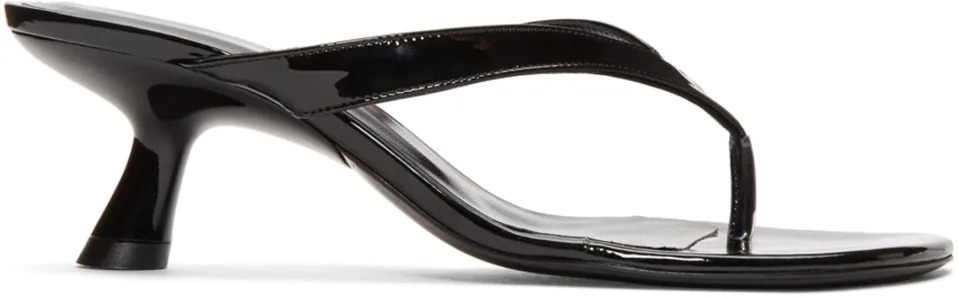 Simon Miller Black Patent Beep Thong 45 Sandals