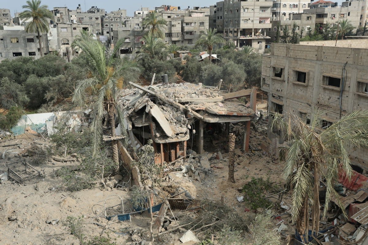 Aftermath of an Israeli strike on a house in the central Gaza Strip (REUTERS)