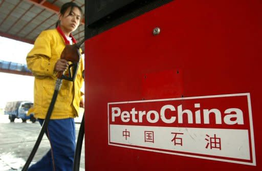 This file photo shows a PetroChina gas station in Beijing. State-owned PetroChina said it has agreed to take a 20 percent stake in a Canadian shale gas project owned by Royal Dutch Shell, China's latest acquisition of North American natural resources