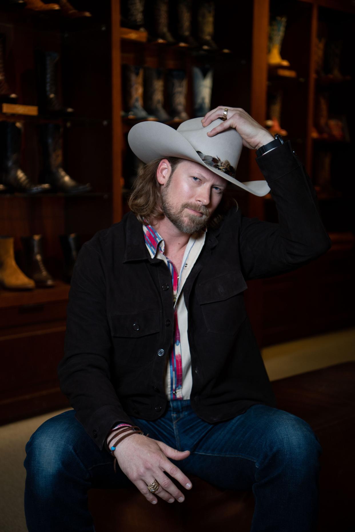 Brian Kelley poses for a photograph at Lucchese Boots in Nashville. He is releasing a new single “Kiss My boots” and promoting his new solo album "Tennessee Truth"