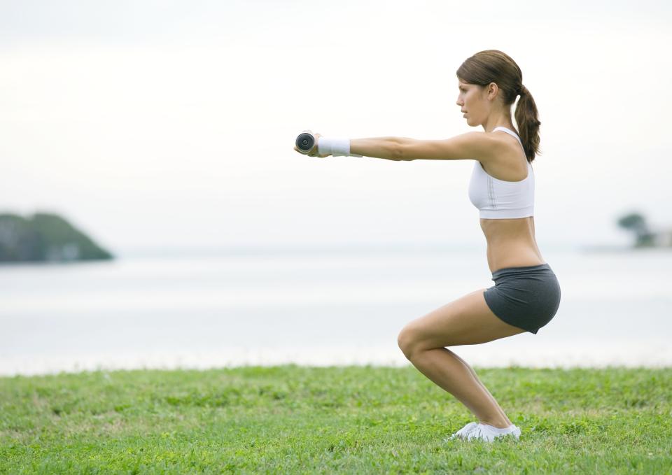 Woman in squat position