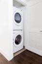 <p>The apartment has a stacked washer and dryer available for use, too. (Airbnb) </p>