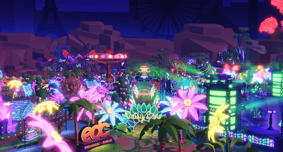 The Electric Daisy Carnival was the first music festival in Roblox held over several days in October 2021.<span class="copyright">Businesswire/AP</span>