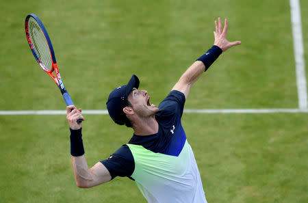 Tennis - ATP 500 - Fever-Tree Championships - The Queen's Club, London, Britain - June 19, 2018 Great Britain's Andy Murray in action during his first round match against Australia's Nick Kyrgios Action Images via Reuters/Tony O'Brien