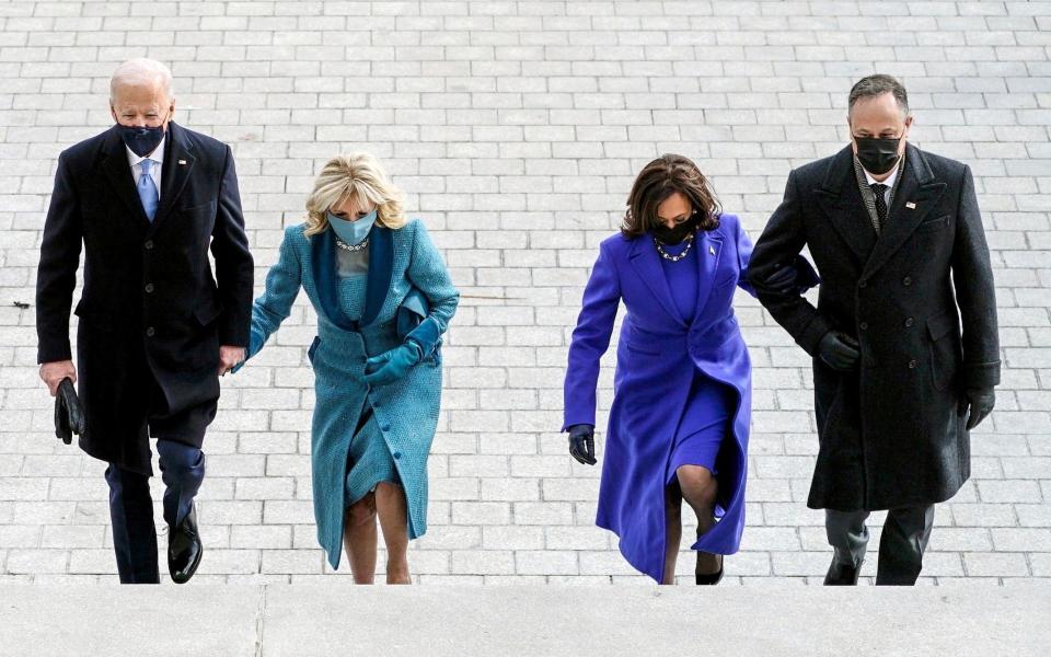 President-elect Joe Biden, Jill Biden, Vice President-elect Kamala Harris and Doug Emhoff - REUTERS