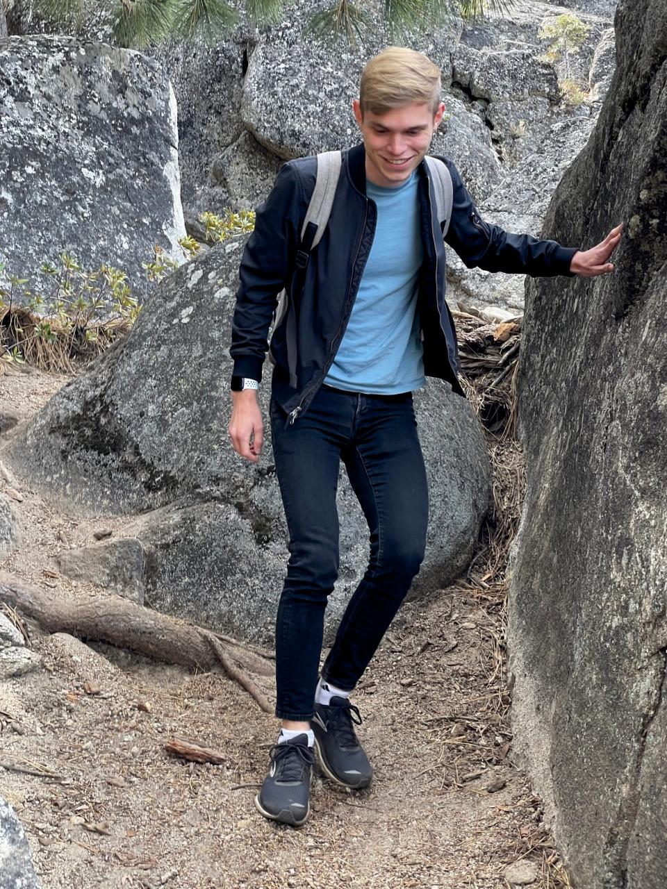 Sawyer Blatz, now 27, is pictured here in the summer of 2022 hiking near Lake Tahoe, months before he had a COVID-19 infection that would leave him with a debilitating form of long COVID. He and millions of others with long COVID remain with no treatment options.