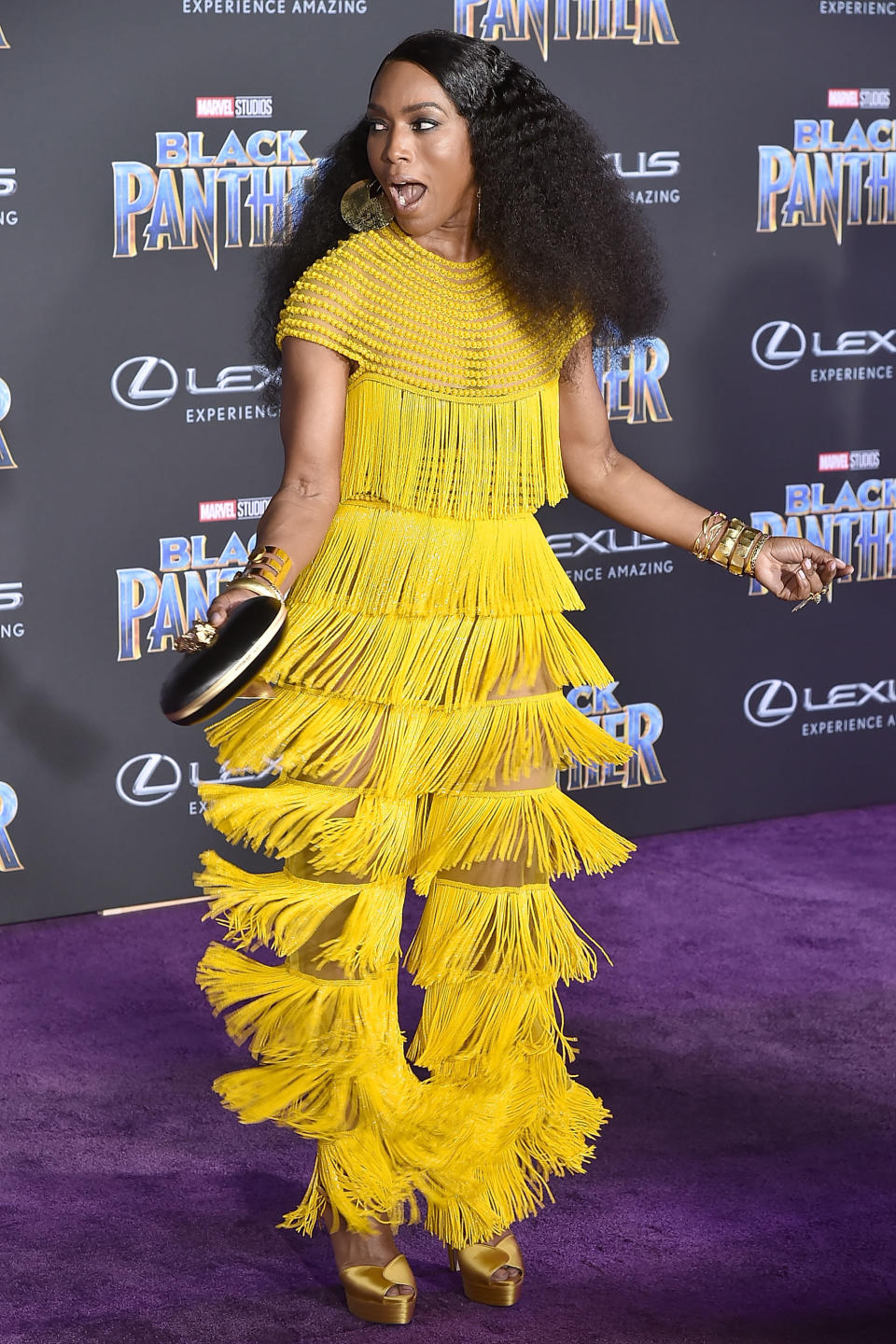 The actress at the premiere of Disney and Marvel's "Black Panther."