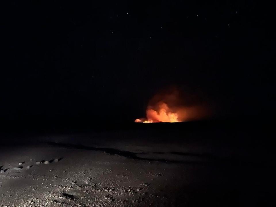 A photo showing the eruption of Hawaii's Kilauea volcano on Monday, just after midnight. The eruption occurred in a remote part of the summit region and, so far, does not pose a threat to any communities.