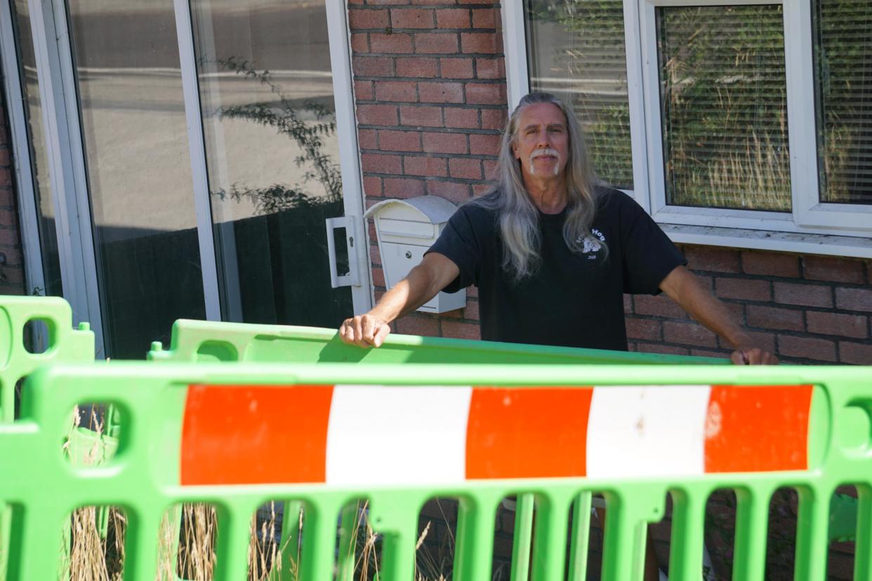 Pete Matthews on his driveway in Poole, Dorset. (BNPS)