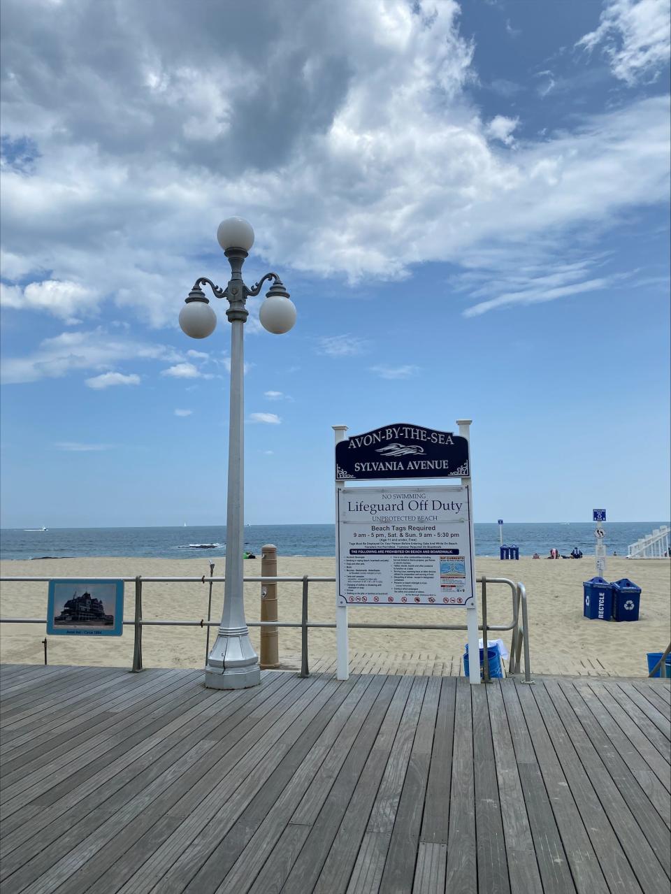 Sylvania Avenue Beach in Avon, the location of a water rescue on Friday morning that left one dead.