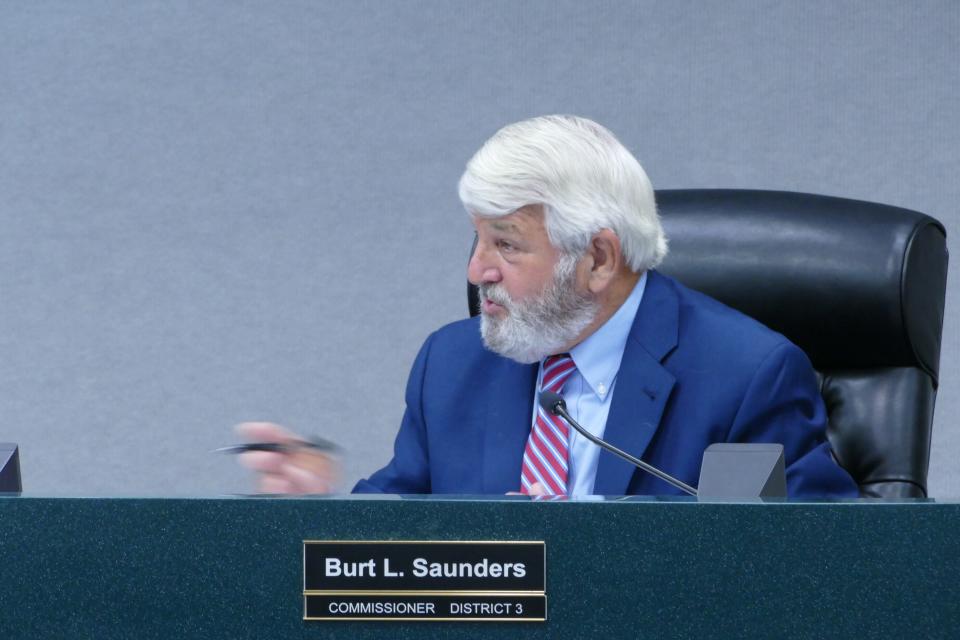 Collier County Commissioner Burt L. Saunders speaks during a board meeting on May 11, 2021.