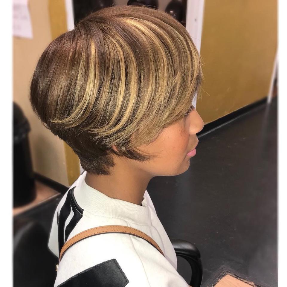 Caramel Asymmetrical Pixie