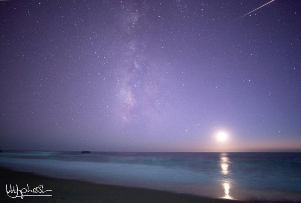 Astrophotographer Michael Humpherson caught an Orionid meteor on Panther Beach, just north of Santa Cruz, CA, on Oct. 24, 2012. <cite>Michael Humpherson/<a href="http://www.tojustbe.co.uk" rel="nofollow noopener" target="_blank" data-ylk="slk:www.tojustbe.co.uk;elm:context_link;itc:0;sec:content-canvas" class="link ">www.tojustbe.co.uk</a></cite>