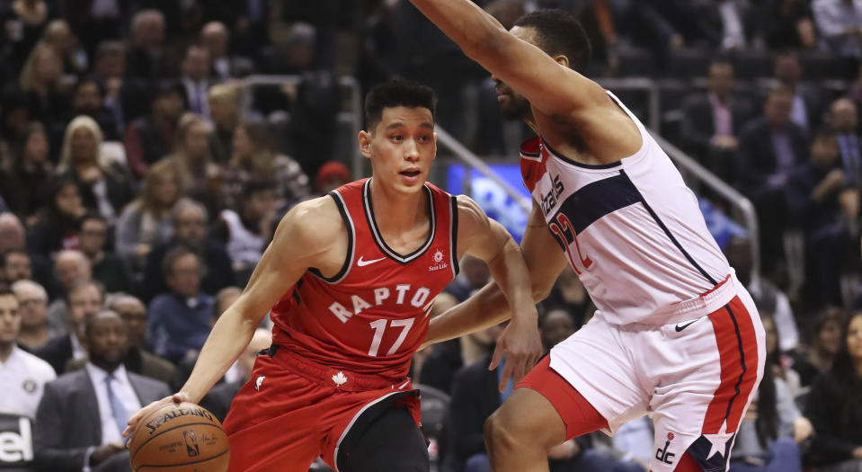 Jeremy Lin made his Toronto Raptors debut against the Washington Wizards on Wednesday night. (Getty)