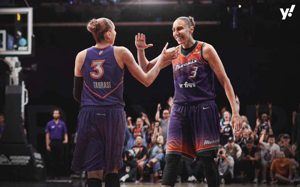 Phoenix Mercury guard Diana Taurasi scored 10,000 career regular season points in the WNBA. (Illustration by Stefan Milic/Yahoo Sports)