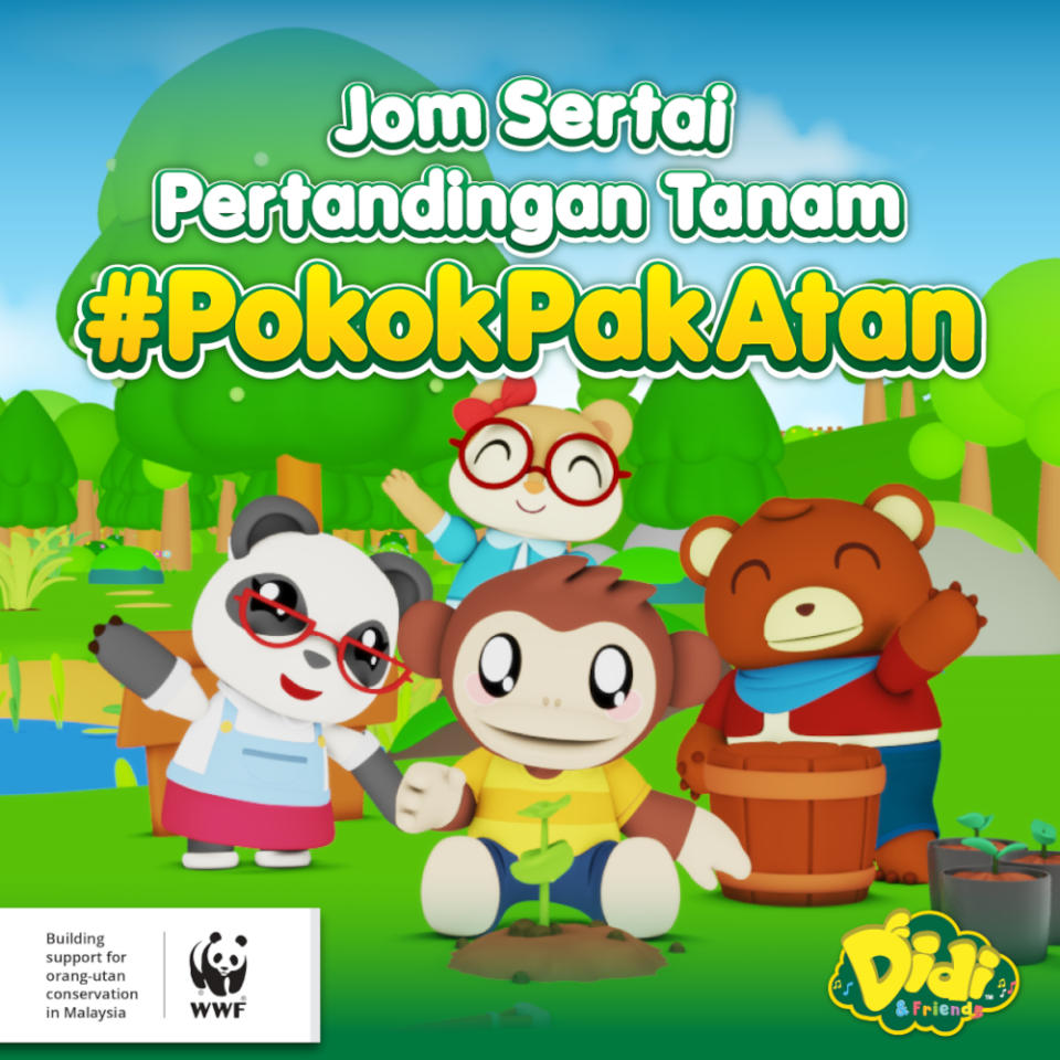 To encourage their fans to take action in saving the home of the Orang Utan, Didi &amp; Friends is also inviting their fans to join in the #PokokPakAtan contest in conjunction with the launch of the song. — Photo courtesy of Astro Malaysia