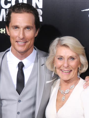 <p>Gregg DeGuire/FilmMagic</p> Matthew McConaughey and his mom, Mary Kathleen McCabe.