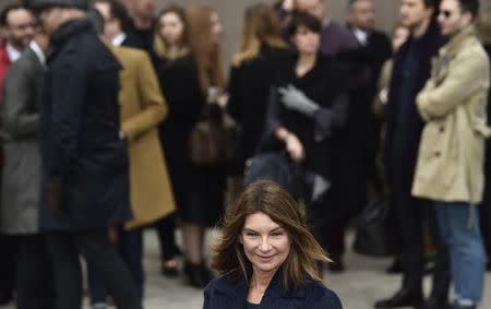 Net-a-Porter founder Natalie Massenet arrives for the Burberry Prorsum Autumn/Winter 2015 show during "London Collections: Men" in London January 12, 2015. REUTERS/Toby Melville