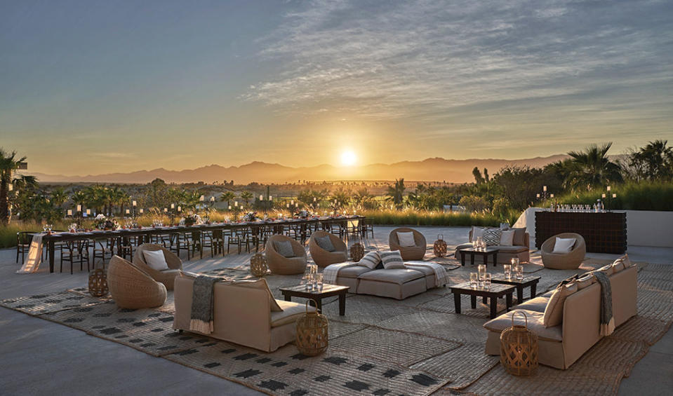 An outdoor lounge at Four Seasons Resort Los Cabos at Costa Palmas.