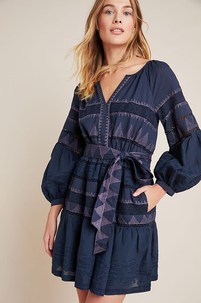 Skye Embroidered Mini Dress. Image via Anthropologie.