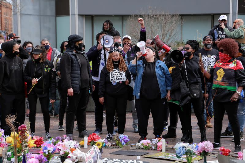 Rally to mark one year since Breonna Taylor was shot and killed by police, in Louisville